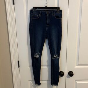 Just Black Dark Blue Distressed Skinny Jeans